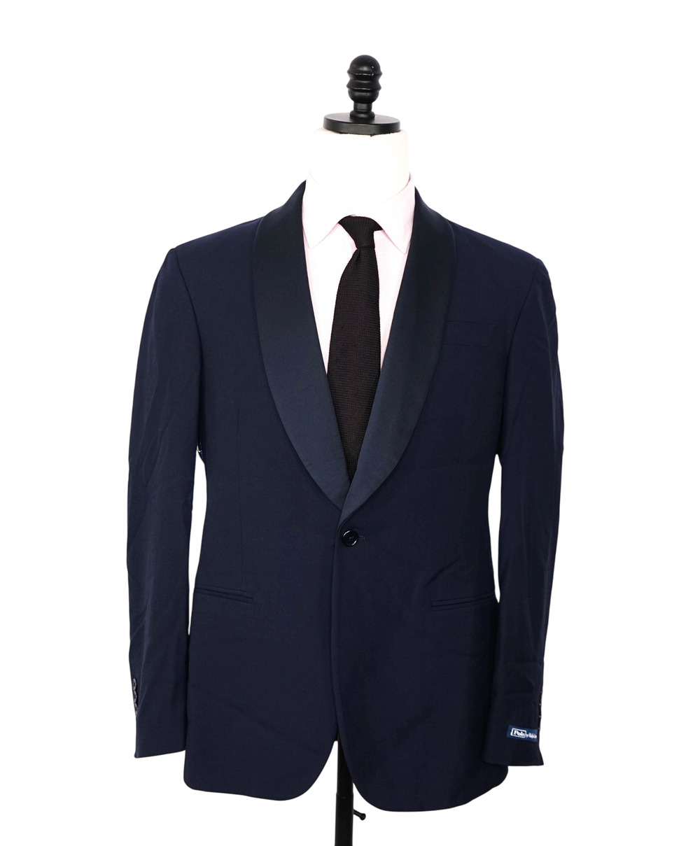 $1,295 POLO RALPH LAUREN - Navy Wool Shawl Lapel Dinner Jacket - 40R